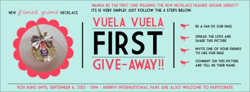 VuelaVuela's first giveaway!!